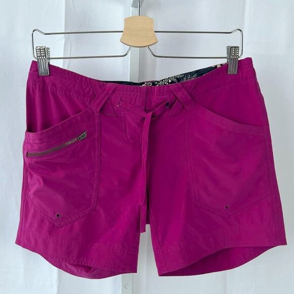EXOFFICIO Sz 2 Tie Waist Board Shorts Lightweight Quick Dry Magenta Purple Pink - Picture 1 of 6